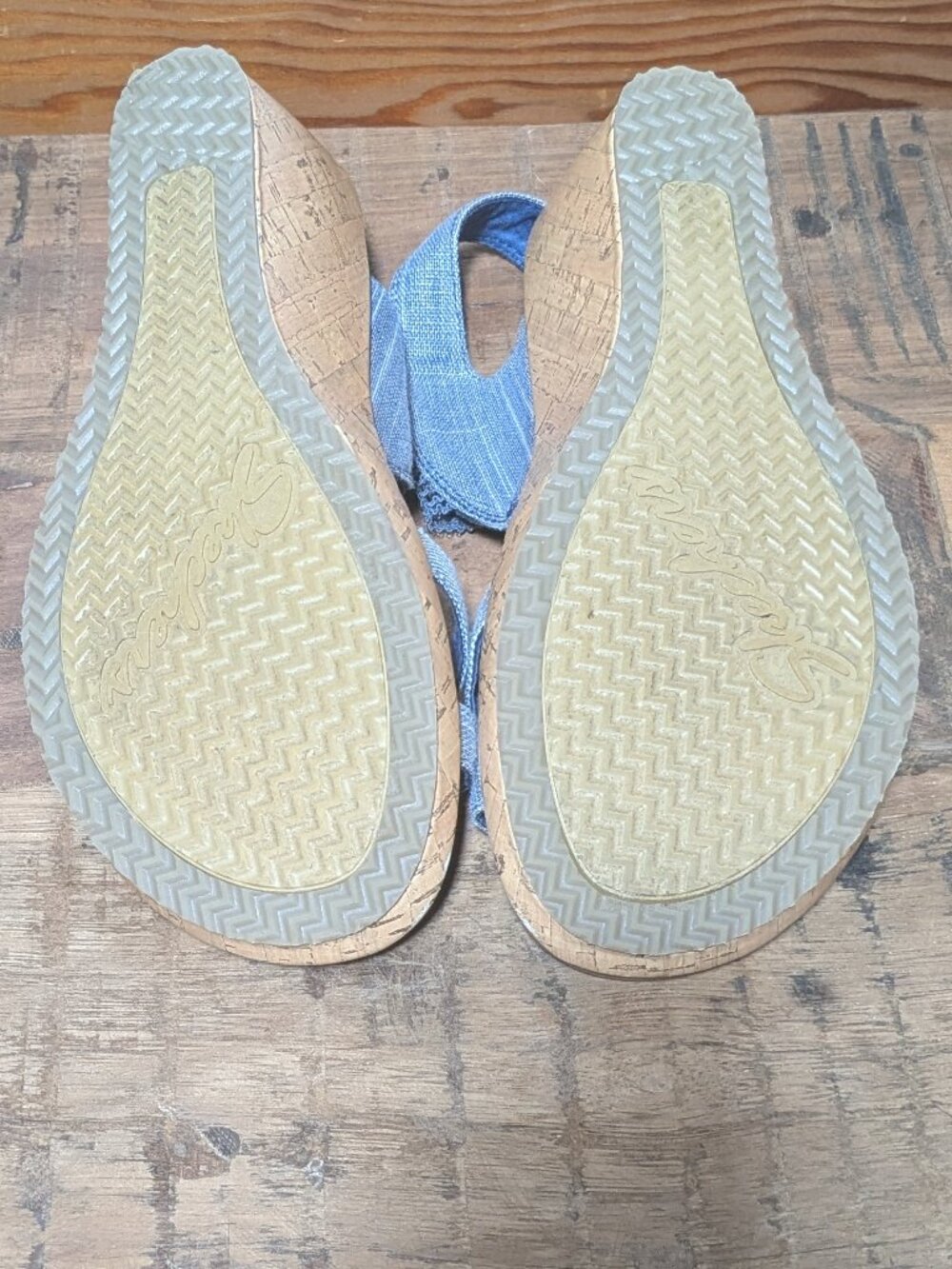 Skechers Denim Wedge Sandals - Picture 6 of 7